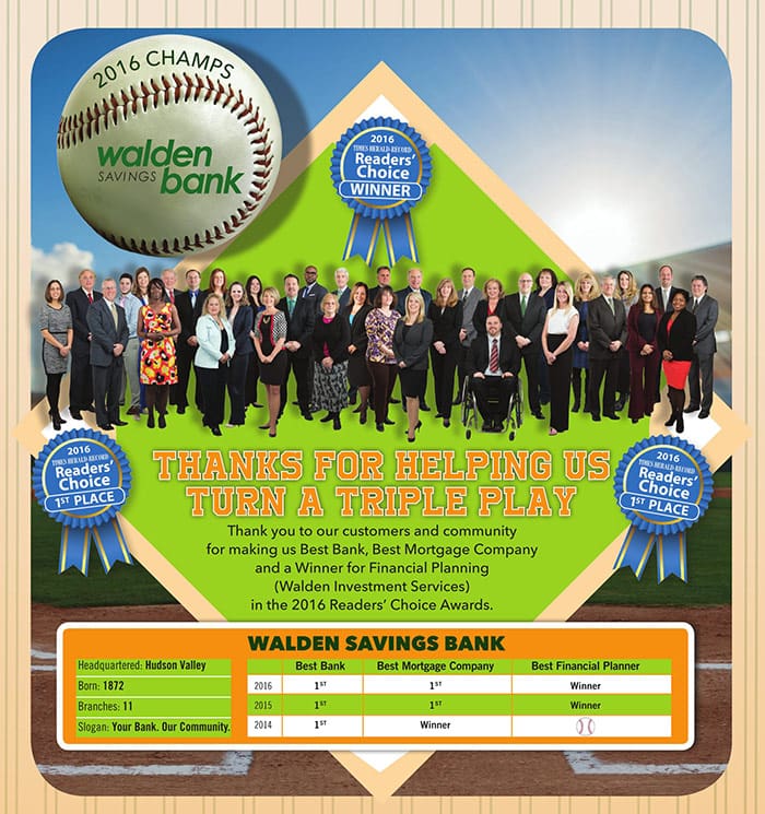 Walden Savings Bank - Triple Play Reader's Choice Awards