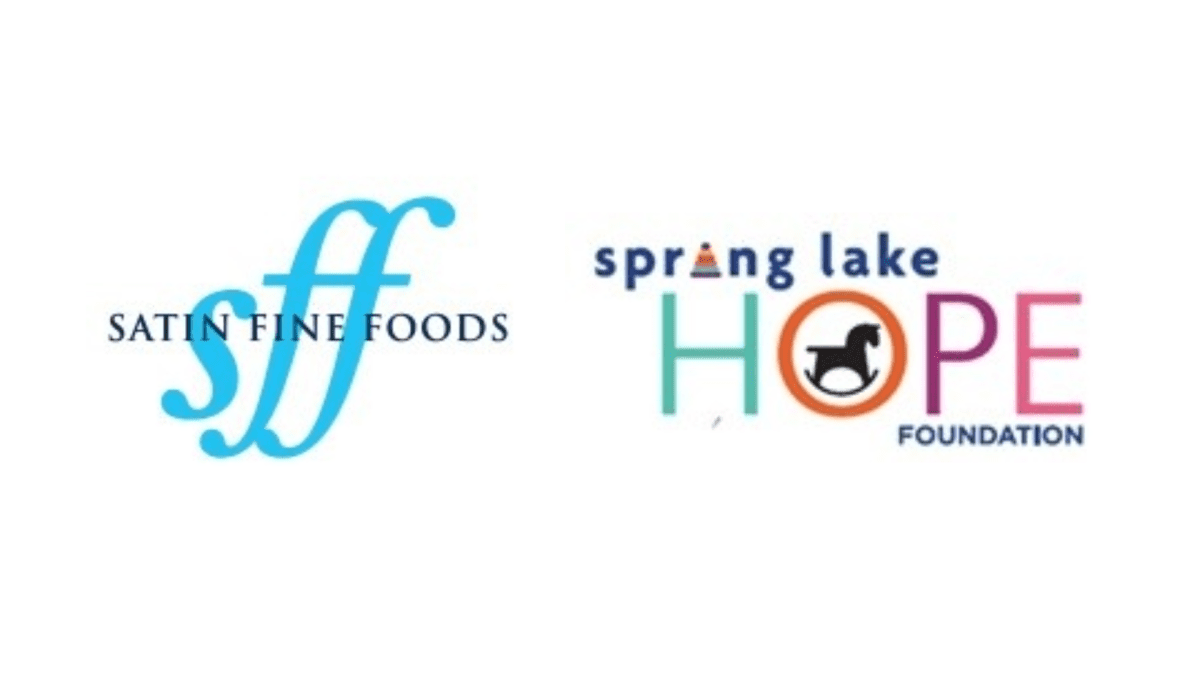 Satin Fine Foods logo with Spring Lake Hope Foundation logo